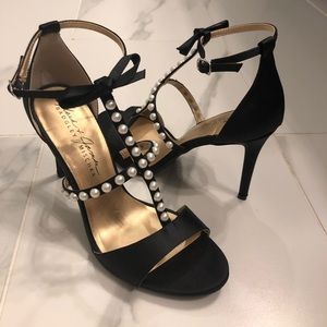 Mark & James BadgleyMischka Satin Faux Pearl Heels